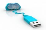 Cloud Computing Concept. Apps And Usb Stock Photo