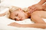 Beautiful Woman Getting A Massage Stock Photo