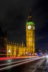 View Of Big Ben At Nighttime Stock Photo