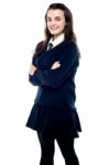 Cheerful Schoolgirl Stock Photo