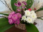 Flower Display In St Andrew's Covehithe With Benacre Church In C Stock Photo