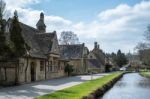 Scenic View Of Lower Slaughter Village In The Cotswolds Stock Photo