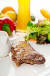 Juicy Bbq Grilled Rib Eye ,ribeye Steak And Vegetables Stock Photo