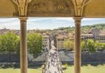 Saint Angel Bridge Over The River Tiber With Tourists Stock Photo