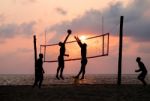 Beach Volleyball Stock Photo