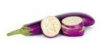 Purple Eggplant Isolated Stock Photo