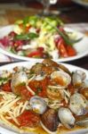 Spaghetti With Clams Stock Photo