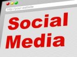 Social Media Indicates News Feed And Communicate Stock Photo