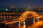 Banghwa Bridge At Night,korea Stock Photo