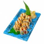 Take Away Sushi Express On Plastic Tray Stock Photo