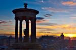 Edinburgh City At Sunset Stock Photo