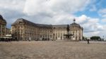 View Of The Buildings At Place De La Bourse In Bordeaux Stock Photo