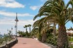 Promenade At Puerto Del Carmen Lanzarote Stock Photo