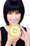 Woman With Fruit Stock Photo