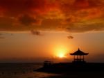 Sunset In Bali Beach Stock Photo