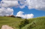 Farmland In Val D'orcia Tuscany Stock Photo