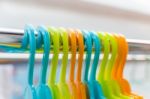 Set Of Colorful Coat Hanger Stock Photo