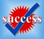 Success Tick Means Resolution Victor And Yes Stock Photo