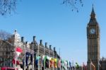 View Of Big Ben Across Parliament Square Stock Photo