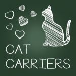 Cat Carriers Indicates Pedigree Container And Kitty Stock Photo