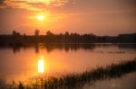 
Golden West Is About To Leave The Horizon. In The Beautiful Lig Stock Photo