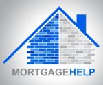 Mortgage Help Means Real Estate And Answer Stock Photo