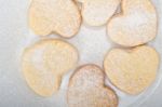 Heart Shaped Shortbread Valentine Cookies Stock Photo