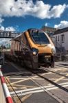 Diesel Locomotive Passing Through Paignton Stock Photo