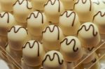 White Chocolate Truffle Pralines Close-up Stock Photo