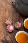 Chinese Style Herbal Floral Tea Stock Photo