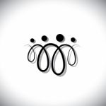 Family Of Four People Abstract Symbols(icons) Using Line Loops Stock Photo