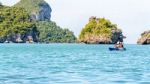 Other And Daughter Travel By Kayak Stock Photo