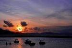 Sunset In Ulee Lheue Beach, Banda Aceh Stock Photo