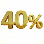 3d Gold 40 Forty Percent Discount Sign Stock Photo