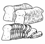 Hand Drawing Breads Doodle- Illustration Stock Photo