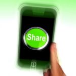 Share Mobile Means Online Sharing And Community Stock Photo