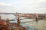 Budapest With Chain Bridge And Parliament Stock Photo