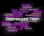 Depressed Teen Indicates Disturbed Depression And Sadness Stock Photo