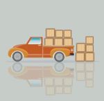 Old Pick Up Truck With Wood Cargo Box Stock Photo