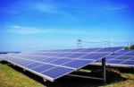Solar Panels With Blue Sky Stock Photo