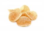 Potato Chips Isolated On White Background Stock Photo