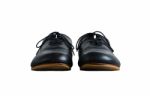 Front View Of Black Leather Shoes Isolated On White Stock Photo