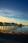 Sunrise Over Southwold Pier Stock Photo