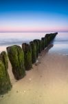 Breakwater Sunset Stock Photo