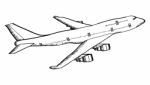 Airplane Sketched Isolated Stock Photo