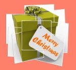 Merry Christmas Gift Displays Xmas And Seasons Greetings Stock Photo