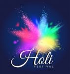 Colorful Gulal For Happy Holi Invitation And Greeting Card Stock Photo