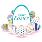 Easter Day  For Egg On  Design. Colorful Egg Isolated On White Background Stock Photo