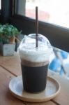 Iced Coffee In Coffee Shop Stock Photo