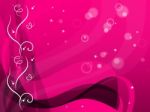 Pink Floral Background Shows Flower Pattern And Bubbles
 Stock Photo